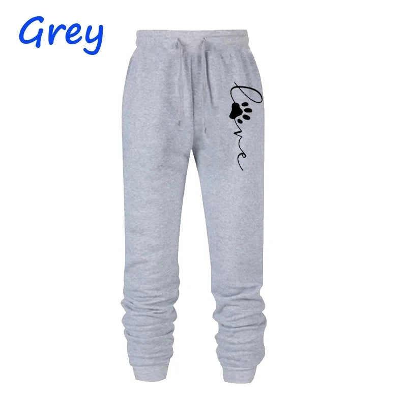 Women Cat Paw Printed Sweatpants High Quality Cotton Long Pants Jogger Trousers