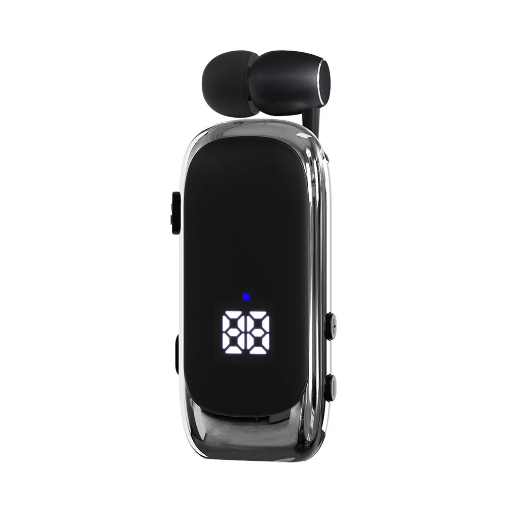 K88 Lavalier Business Bluetooth 5.4 Headphone Talk/Music Time 20 Hours, LED Digital Display,Noice Cancelling Wireless Earphones