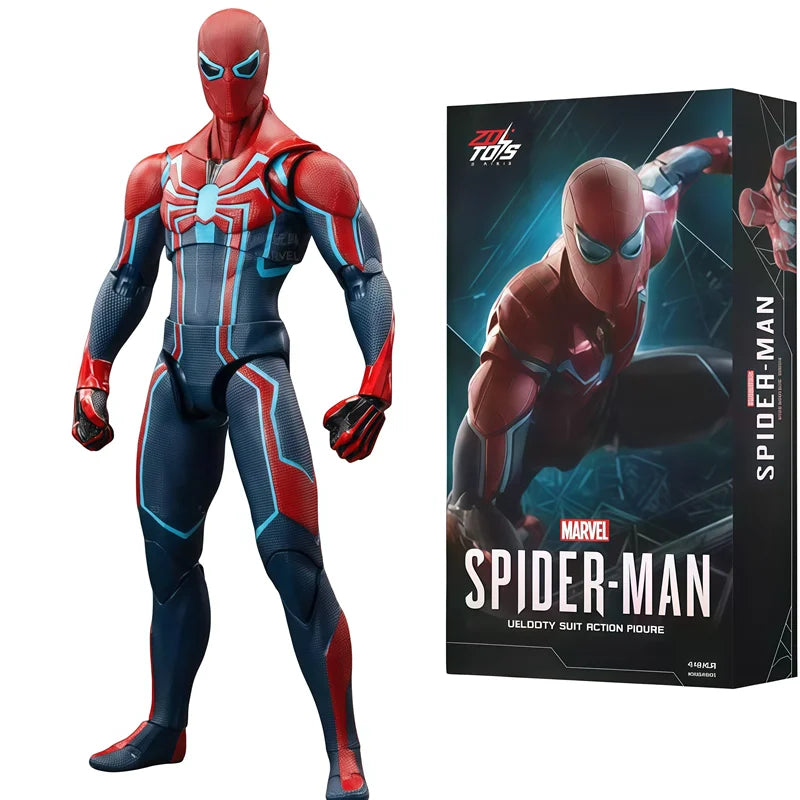 Original ZD PS4 Spider Man Anime Peter Parker Gold Black Action Figure Statue Model Desktop Ornament Garage Kit Birthday Gifts