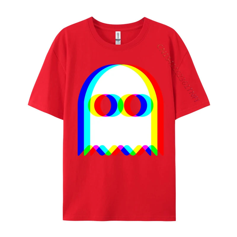 Funny Ghost Trippy Vaporwave Halloween Techno Rave EDM Music New Coming Normal Cool T Shirt Cotton Fabric Men Tops & Tees