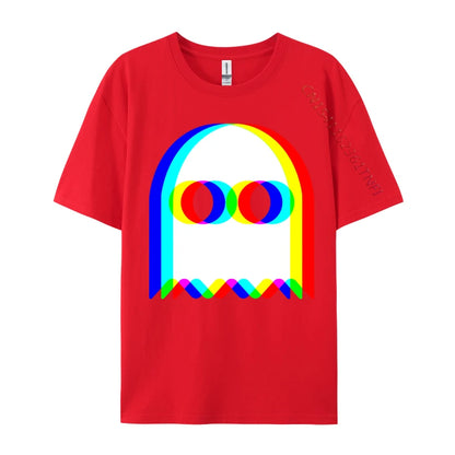 Funny Ghost Trippy Vaporwave Halloween Techno Rave EDM Music New Coming Normal Cool T Shirt Cotton Fabric Men Tops & Tees