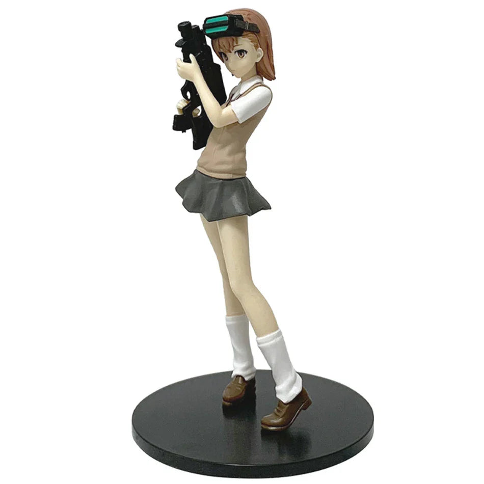 17cm Anime A Certain Magical Index Misaka Mikoto Railgun Girl Anime Figure PVC Action Figures Model Anime Cartoon Model Toy Gift
