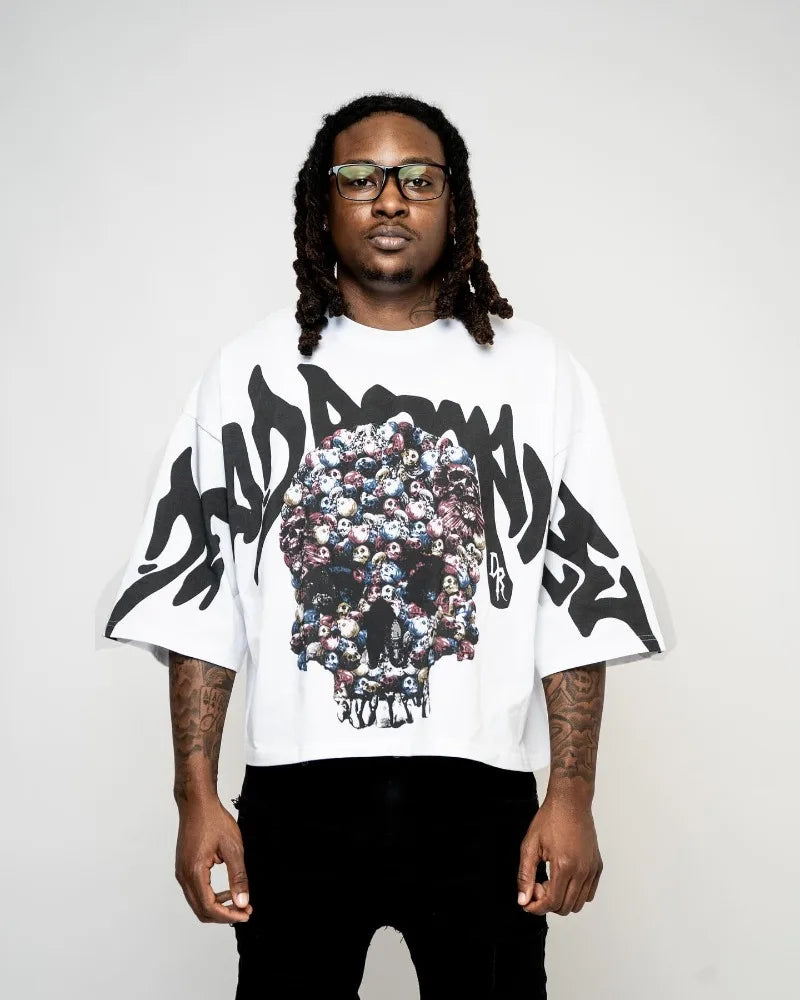 Street hip-hop clothing, Gothic devil pattern print, oversized T-shirt men's  loose casual versatile fashion short sleeved shirt