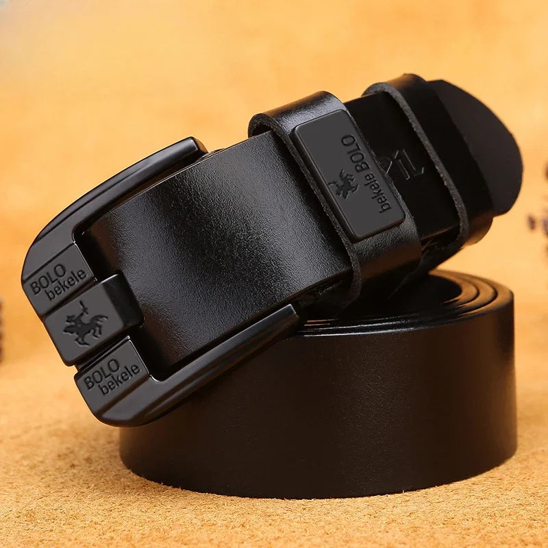 Famous Cowskin Luxury Brand Designer High Quality Alloy Pin Buckle Belts for Jeans Original Real Genuine Leather Belt for Men