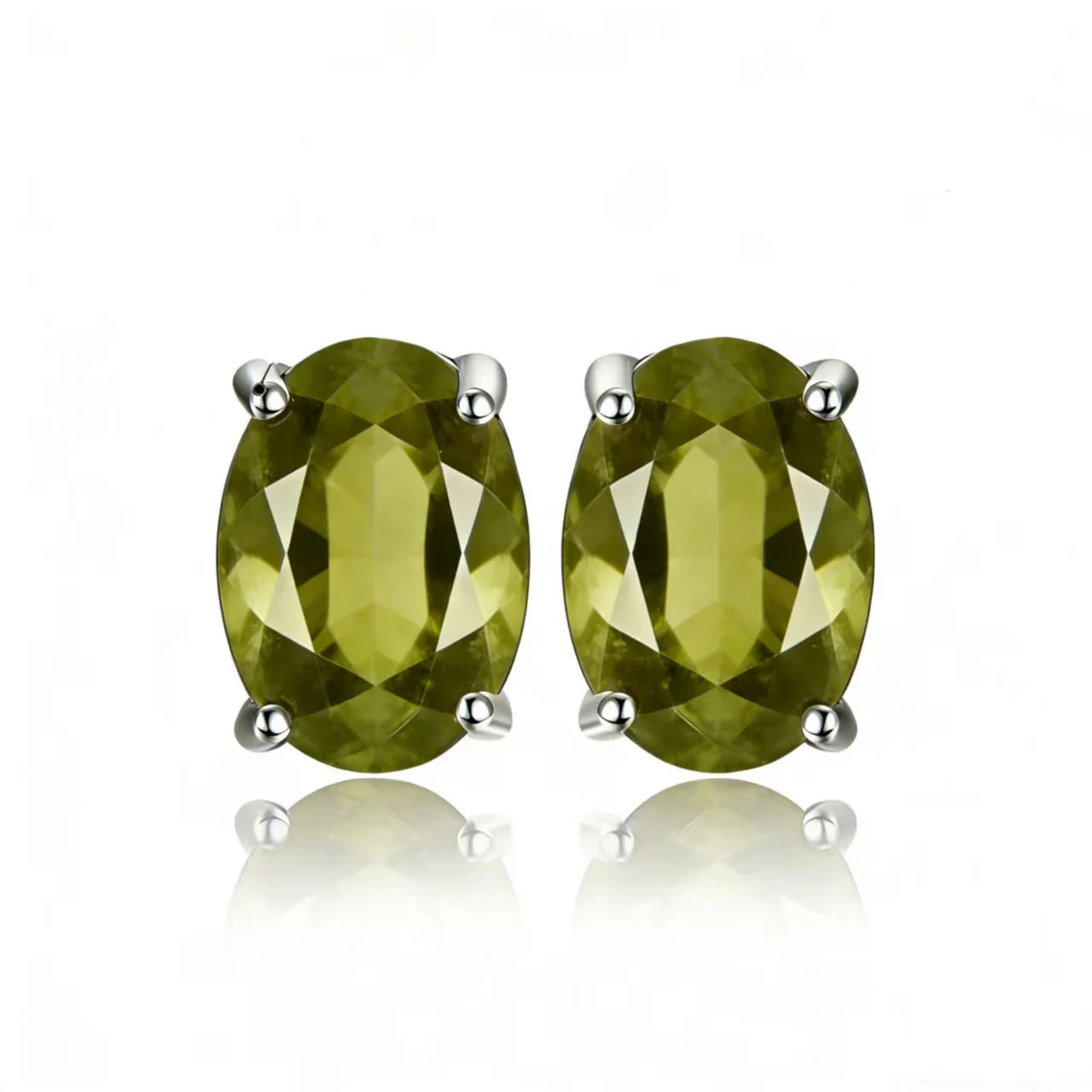 Jewelrypalace Rose Gold Yellow Gold Plated Oval Natural Amethyst Citrine Garnet Topaz Peridot 925 Sterling Silver Earrings for Women