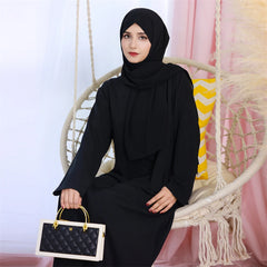 Black White Pink Solid Dubai Modest Under Dress Abaya Islam Muslim Kaftan