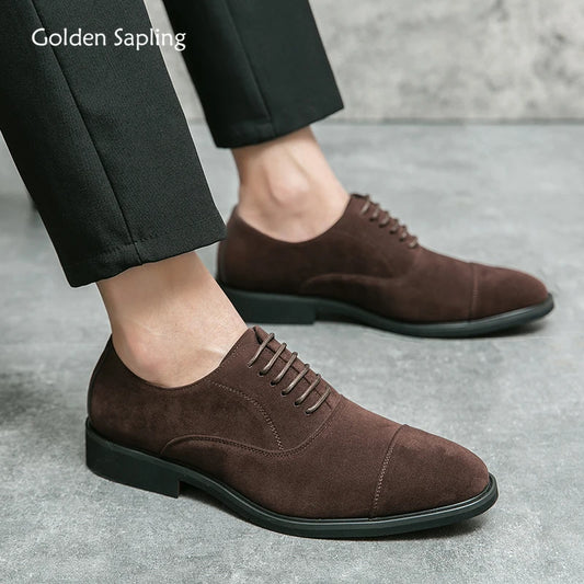Golden Sapling Dress Oxfords Men's Formal Shoes Casual Business Flats Leisure Footwear Fashion Party Loafers Retro Men Moccasins