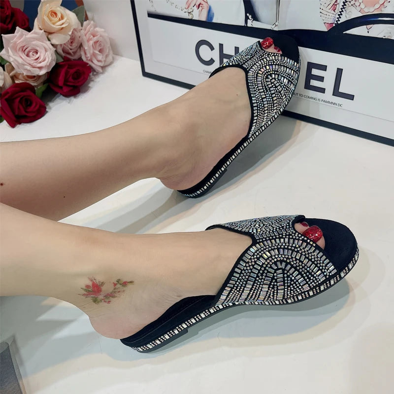 Trendy Colorful Slides for Women 2023 New Classic Design Sandals Italian Style Lady Shoes Low Heel Summer Mules Comfy Sandals