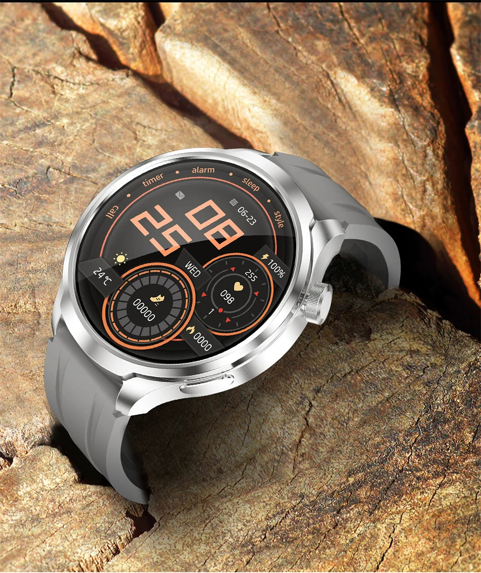 BOXUXING 1.85-inch Smart Watch Men Sport Waterproof Fitness Heart Rate Watches Compass GPS Track NFC Bluetooth Call Smartwatch