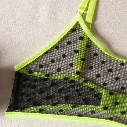Lingerie Set Polka Dot Women Underwear See Through Bra Panty Set