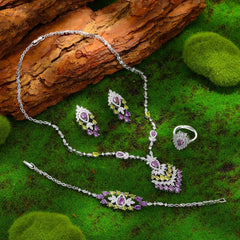 2024 Elegant Wedding Jewelry Set for Women Dubai UAE Bridal 4-piece Jewelry