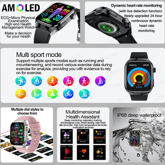 2025 New Women Smart Watch with BMI measurement Menstrual Cycle ECG Heart Rate Blood Oxygen Sleep Fitness Tracker Smart bracelet