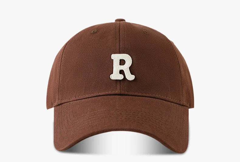 Large Head Circumference Baseball Cap Men's and Women's Dome Hat Soft Top Cap 60/65cm Sun Protection  Letter R Hat Adult Caps