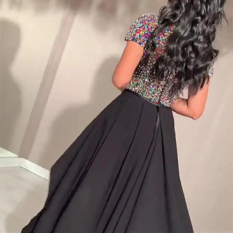 Evening Dresses Mermaid Floor-Length Short Sleeved of Cocktail Party Dress Women