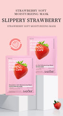 20 Pieces Natural Fruit Plant Facial Mask Sheets Moisturizing Oil-Control Blueberry Cucumber Pomegranate Fruit Aloe Face Mask