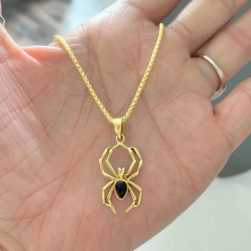 Huitan Spider Pendant Necklace for Women/Men Punk Animal Necklaces Unisex Lover Neck Accessories Creative Gift Hip Hop Jewelry