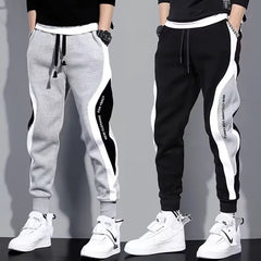 Men Black Pants Hip Hop Drawstring Jogger Fashion Comfortable Trousers Male Casual