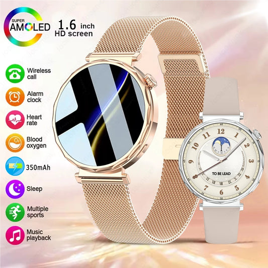 Fashion Women's Smart Watch AMOLED HD Screen Health Monitoring GPS Sports Track Watch Bluetooth Call Smartwatch Android IOS