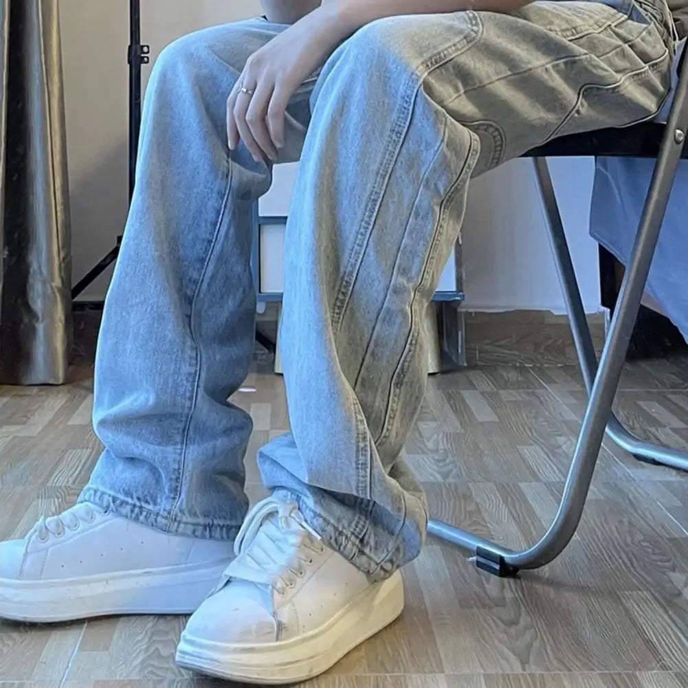 Trousers Denim Pants Streetwear Hip Hop Low Rise Baggy Jeans For Men