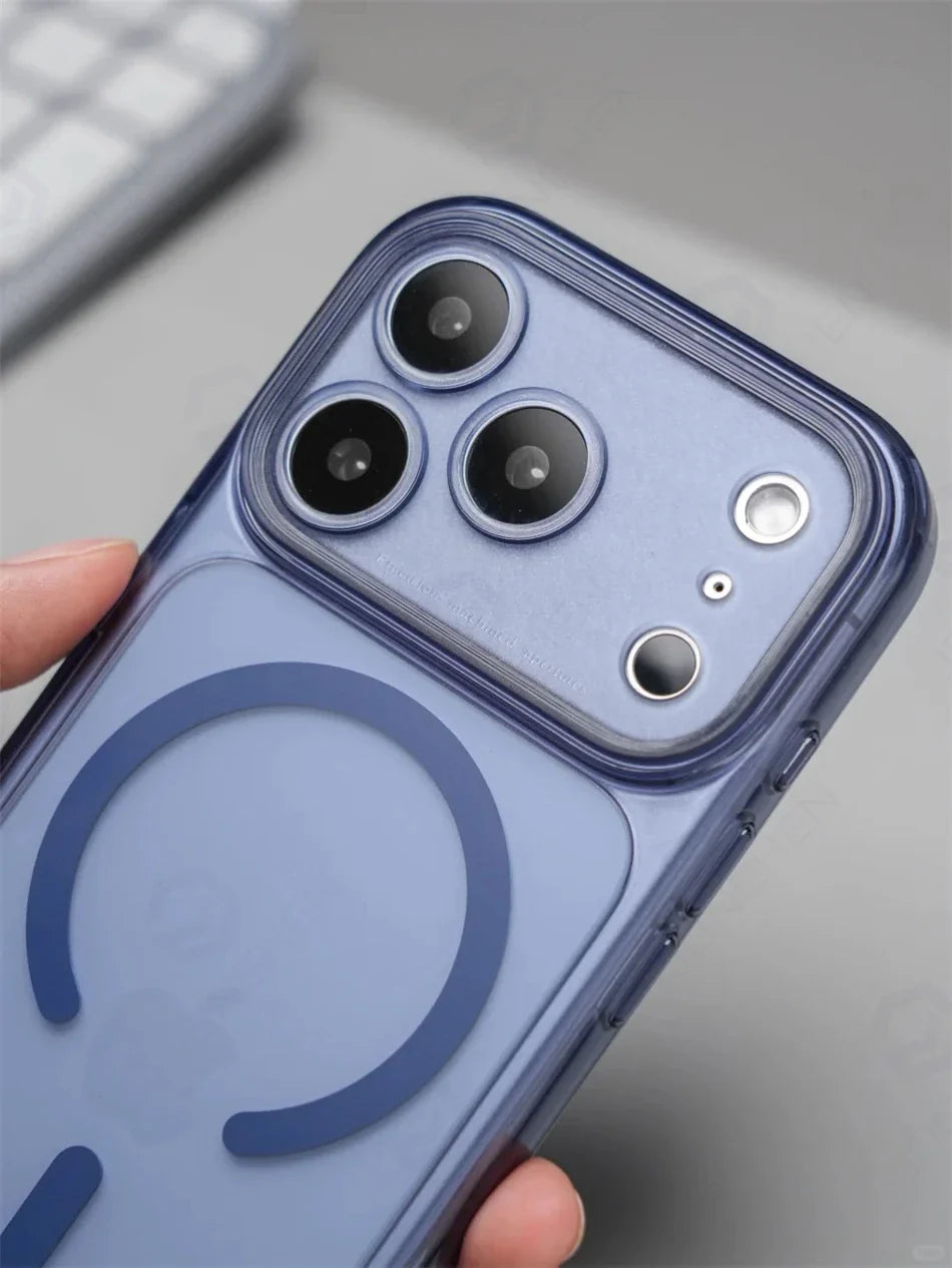 Business Matte Clear Camera Button Magnetic Case For iPhone 17 Pro Max Air 17pro Detachable Lens Shockproof Cover For Magsafe