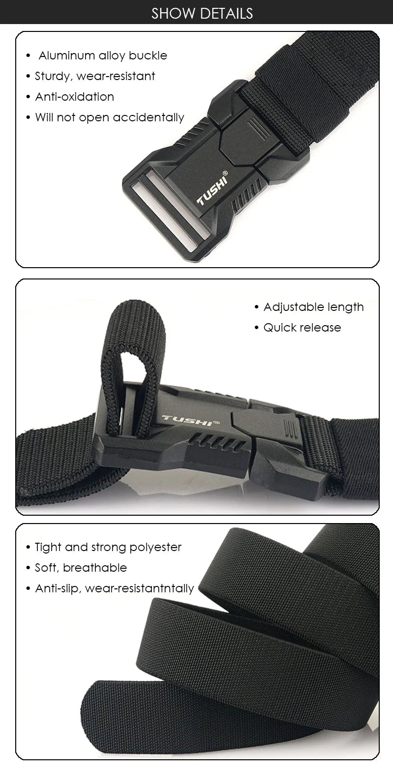 VATLTY New Tactical Outdoor Belt for Men and Women Aluminum Alloy Buckle Quick Release Elastic Belt Casual Belt Jeans Waistband