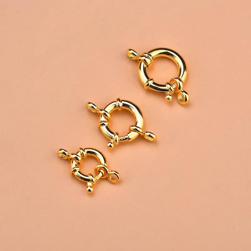 925 Sterling Silver Spring buckle accessories, circle bubble buckle, necklace joint beads buckle, DIY DIY connection buckle