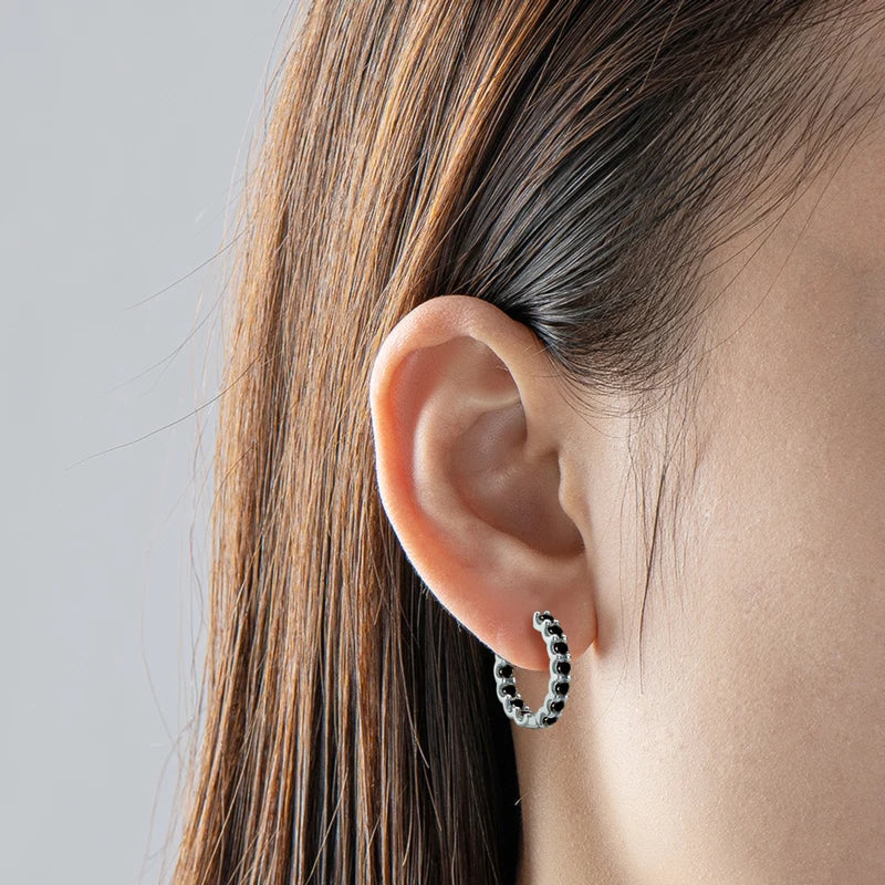 IOGOU Hoops 100% 925 Sterling Silver Real 3mm Moissanite Stud Earrings For Women Sparkling Jewelry Gifts with Certificate Gifts