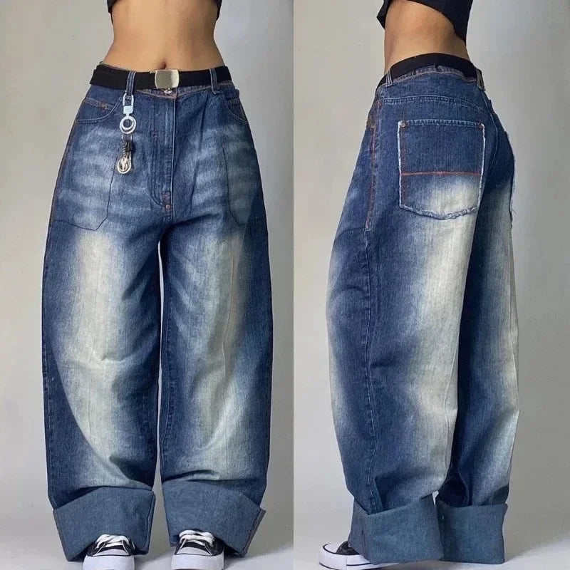 Y2K Baggy Jeans Womens Multi-pocket Washed Vintage Jeans