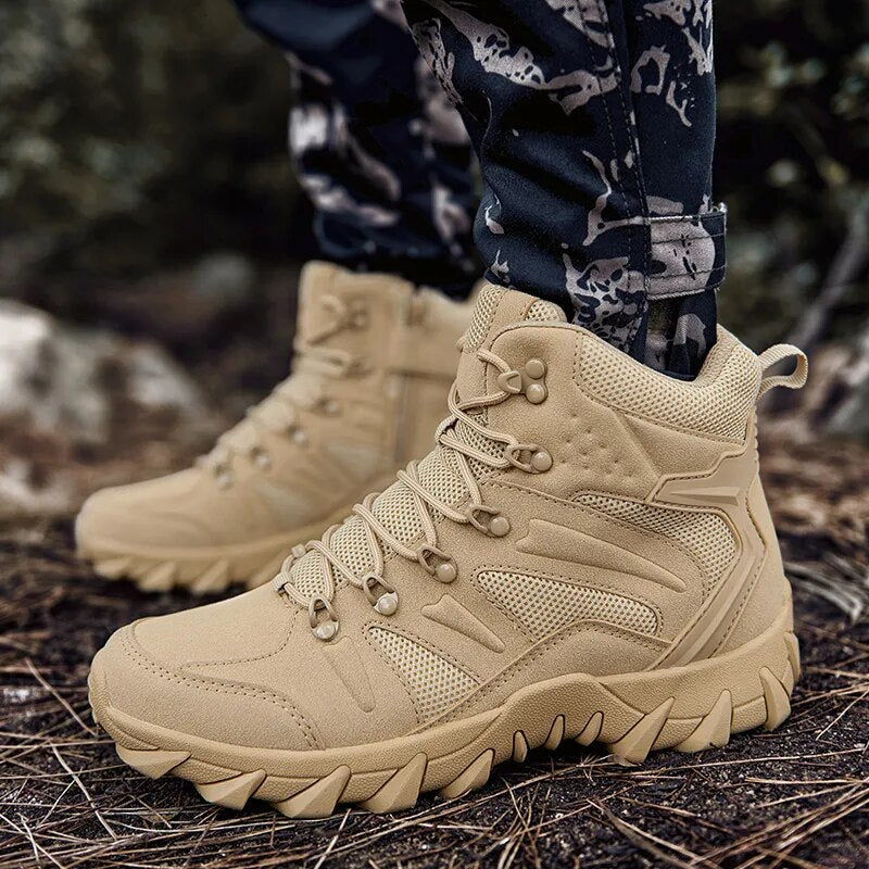 Men's Military Boot Combat Mens Ankle Boot Tactical Army Boot Male Shoes Plus Size 39-46 Work Safety Shoes Motocycle Boots