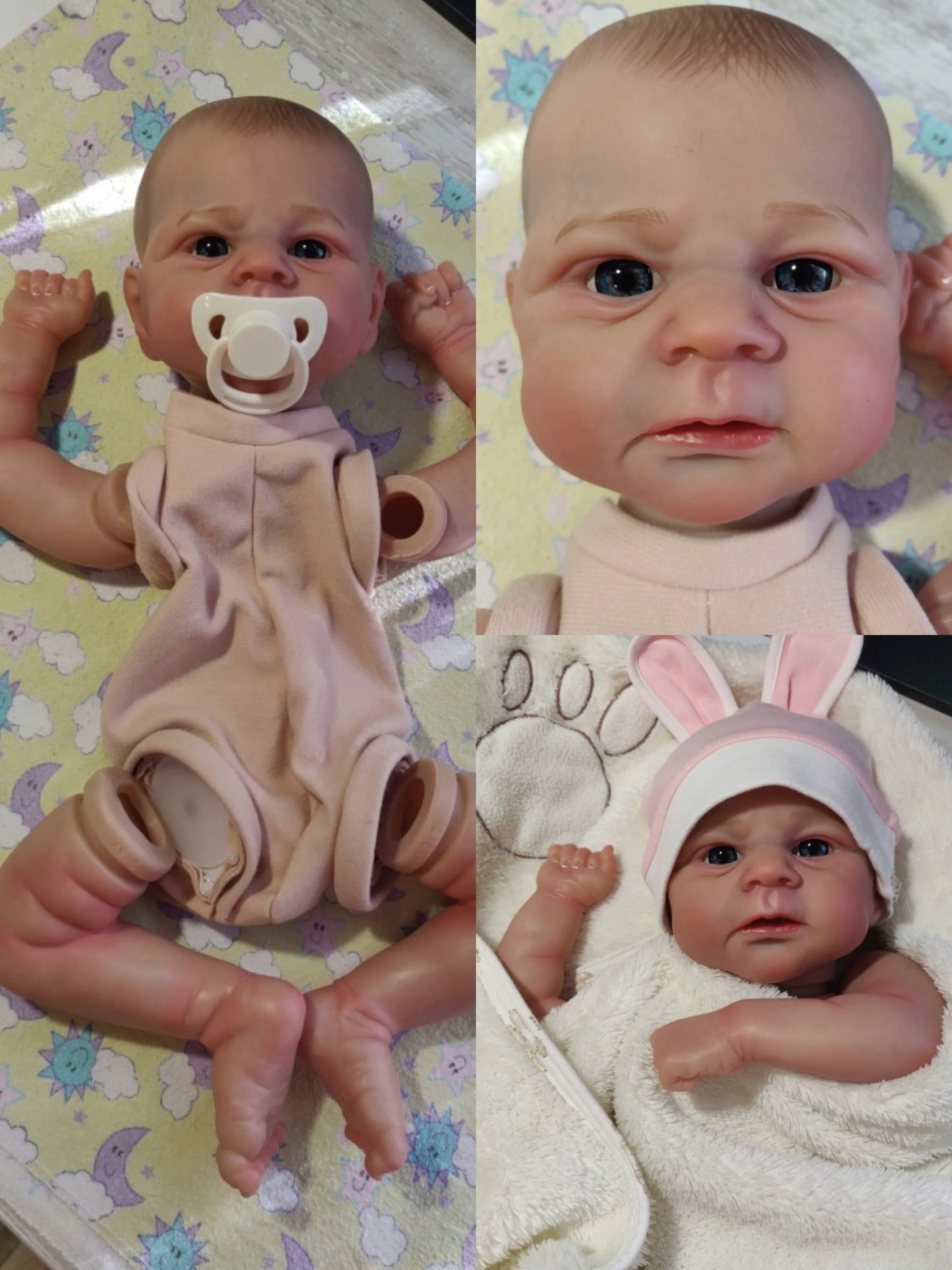 NPK 19inch Finished Doll Size Already Painted Elijah Lifelike Soft Touch Flexible finished Doll Parts with Body and eyes