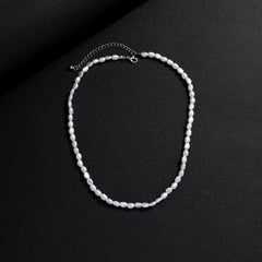 Simple Imitation Pearl Necklace for Women Man Teens Fashion Punk Hip Hop Choker