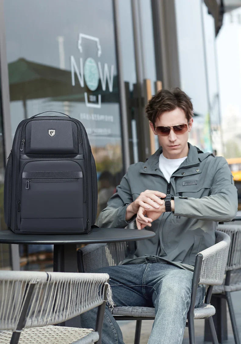 Fenruien Men 36L Business Backpack USB Waterproof  Multi Pocket Backpacks Fit 17.3 Inch Laptop