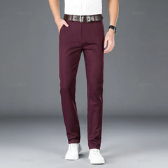 Brand Clothing Spring Summer Straight Suit Pants Men Business Fashion