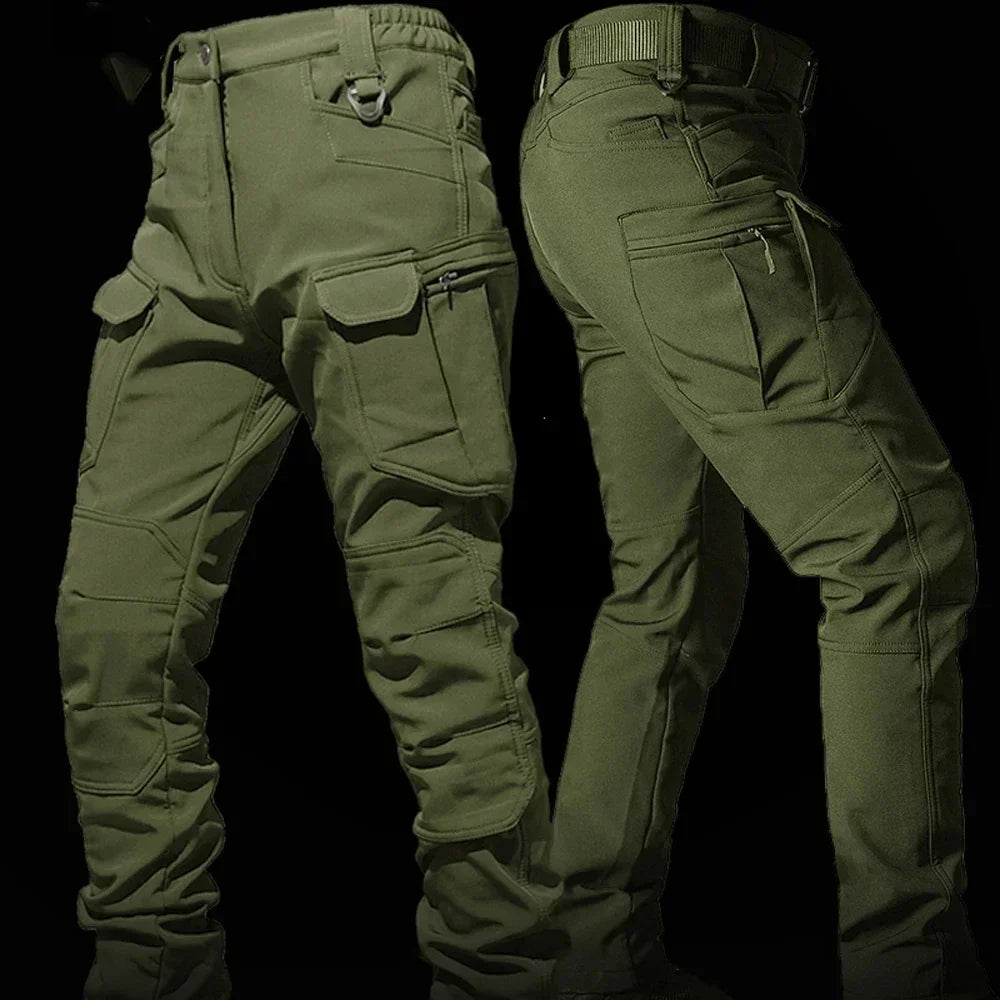 Waterproof Shark Skin Tactical Sets Mens Thicken Fleece New Soft Shell Combat Jackets+windproof Warm Cargo Pant 2 Piece Set