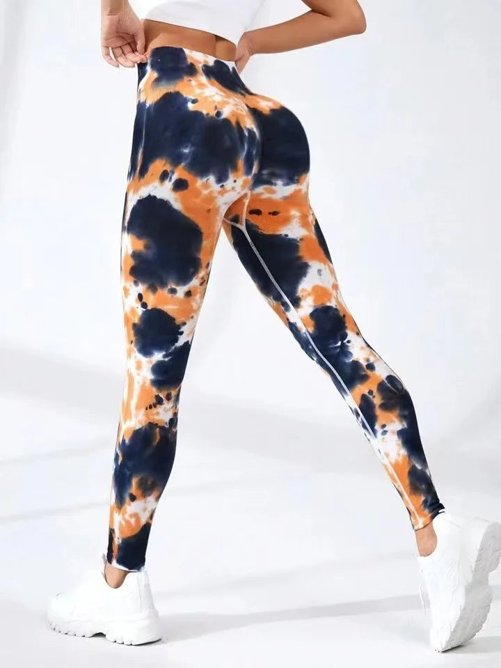 Tie Dye Seamless Leggings Women for Gym Yoga Pants Push Up Workout Sports Leggings
