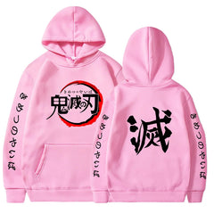 Demon Slayer Hoodies Men Fashion Letter Graphic Printed Sweatshirts Women