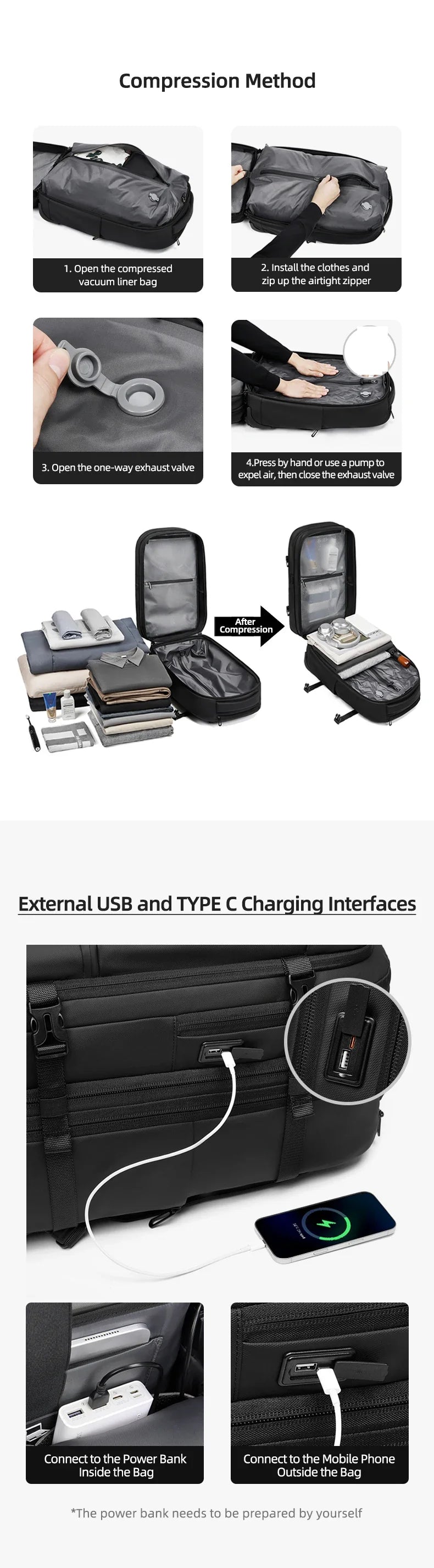 Travel Trolley vacuum compression business backpacks pump for Man Wheeled backpack On wheels luggage Rolling Bags For Boardable
