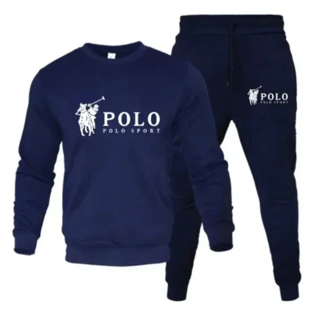 Men's autumn and winter set of round-neck sweatshirts and jogging pants, fashionable for autumn and winter, fitness and casual