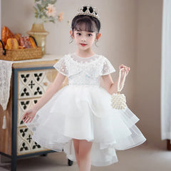 Infant Girls Gala Dresses Gown Elegant Wedding Birthday Party Dress