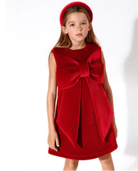 Toddler Christmas Dress Red Gold Velvet Gown Age Baby Girls