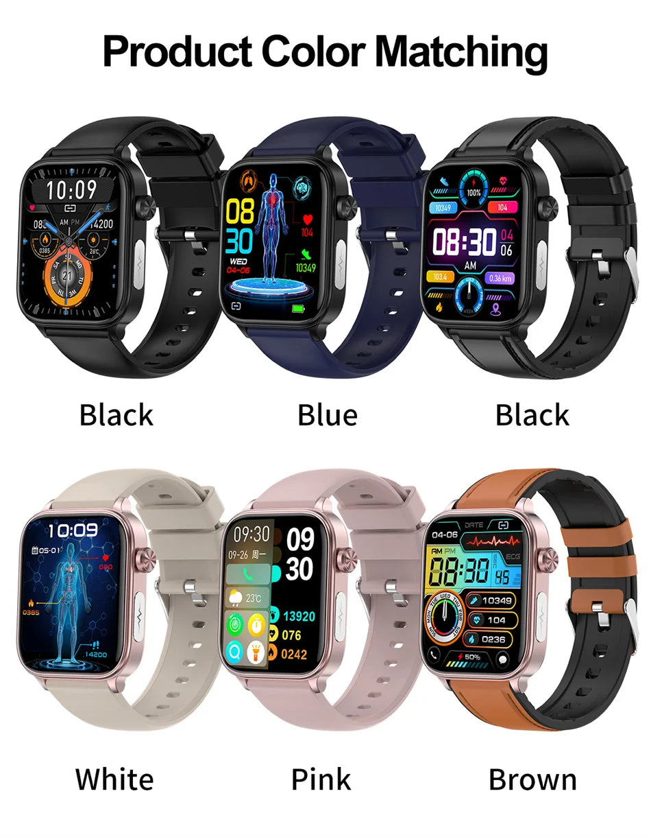 2025 New 24-Hour Health Monitoring Smart Watch Men Uric Acid Blood Lipids Heart Rate Bluetooth Call Smartwatch Women
