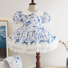 Children Spanish Floral Dresses Girls Spain Lolita Princess Dress