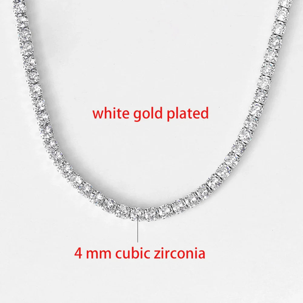 Hip Hop Iced Out Tennis Chain Necklace For Men Women Luxury Cubic Zircon Crystal Short Rock Neck Accessories Jewelry OHN016
