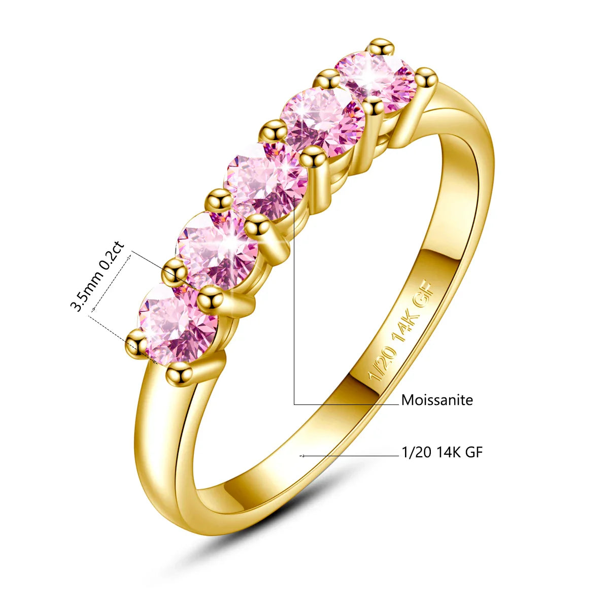 Szjinao 14K Gold Filled Rings For Woman 1.0CT 3.5mm Moissanite Diamond Wedding Jewelry No Tarnish Engagement Lady Gift Wholesale