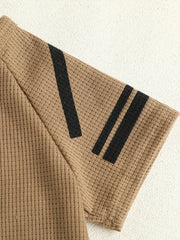 Children’s Summer New Arrival Boys’ Casual Irregular Striped Short-Sleeved T-Shirt and Shorts Sport Set