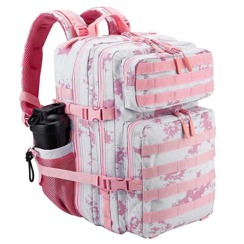 LHI 45L Tactical Backpack for Men and Women Large Athlete Gym Bag Outdoor Sports Hiking Survival Rucksack with Bottle Holder