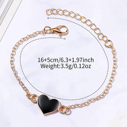 2PCS/Set Fashion Square Women Watch Leather Band Quartz Watches Heart Bracelet Set