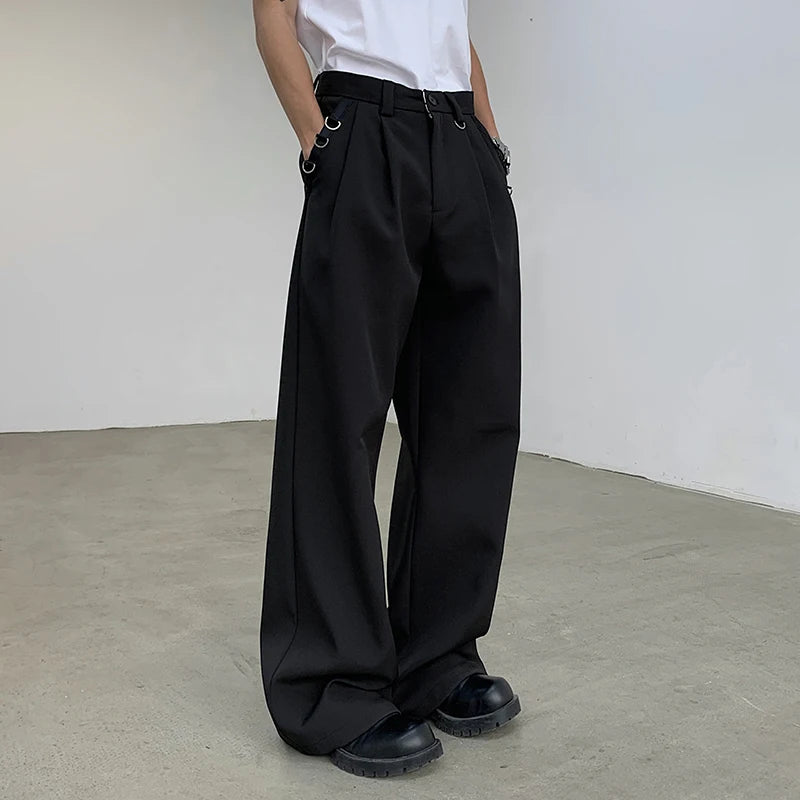 Suit Pants Straight Wide Leg Men Loose Wide Leg Casual Fashion Male Trousers