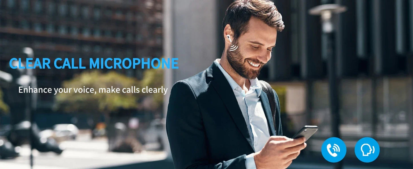 Wireless Bluetooth Earbuds HiFi Stereo Sound Smart Touch Control HD Call Low Latency for Gaming Sports Workouts
