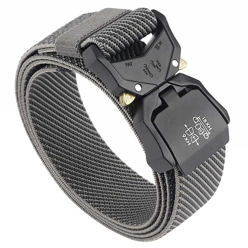 VATLTY 140cm Elastic Belt For Men Aluminum Alloy Quick Release Buckle Strong Nylon Tactical Belt Male Military Accessories